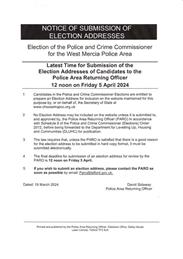 Police and Crime Commissioner Election