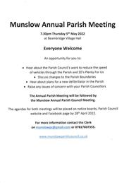 Munslow Annual Parish Meeting