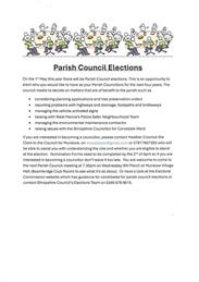 Parish Council Elections 1st May 2025